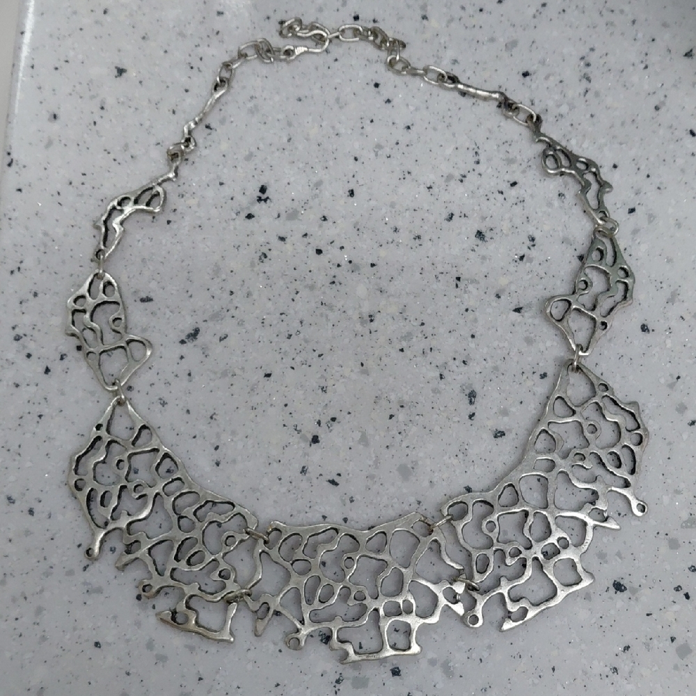 Vintage Turkish Zamak Zinc Statement Necklace